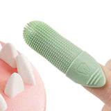 Darrahopens Pet Care > Cleaning & Maintenance > Pet Grooming Supplies Silicone Pet Finger Toothbrush - Daily Teeth Cleaning for Cats and Dogs Green