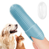 Darrahopens Pet Care > Cleaning & Maintenance > Pet Grooming Supplies Silicone Pet Finger Toothbrush - Daily Teeth Cleaning for Cats and Dogs Green