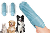 Darrahopens Pet Care > Cleaning & Maintenance > Pet Grooming Supplies Silicone Pet Finger Toothbrush - Daily Teeth Cleaning for Cats and Dogs Green