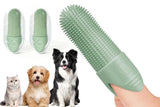Darrahopens Pet Care > Cleaning & Maintenance > Pet Grooming Supplies Silicone Pet Finger Toothbrush - Daily Teeth Cleaning for Cats and Dogs Green