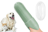Darrahopens Pet Care > Cleaning & Maintenance > Pet Grooming Supplies Silicone Pet Finger Toothbrush - Daily Teeth Cleaning for Cats and Dogs Green