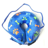 Soft Inflatable Pet Dog Cone Collar Anti Licking Scratching Blue - L