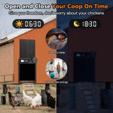 Darrahopens Pet Care > Coops & Hutches > Coop & Hutch Accessories CARLA HOME Solar Automatic Chicken Coop Door with Timer, Light Sensor, Remote Control, Anti-Pinch, LED Screen & USB Charging