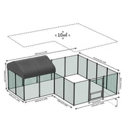 Darrahopens Pet Care > Coops & Hutches > Coop & Hutch Accessories Extra Large Black Chicken Coop Cage Run Rabbit Hutch Walk-In Hen Enclosure 300x200x270cm In Australia - Darrahopens