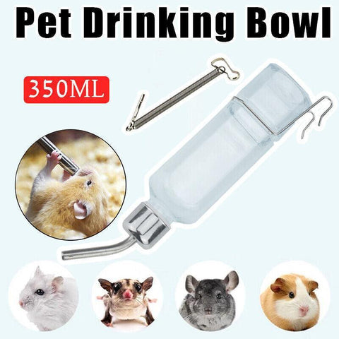 Darrahopens Pet Care > Coops & Hutches > Small Animal Habitats & Cages 350ml Hanging Water Bottle for Small Pets - Guinea Pig Rabbit Hamster Feeder