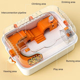 Darrahopens Pet Care > Coops & Hutches > Small Animal Habitats & Cages Acrylic Tunnel Hamster Cage Gold Wire Bite Proof Luxury Small Pet Habitat