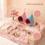 Darrahopens Pet Care > Coops & Hutches > Small Animal Habitats & Cages Blue Soft Cozy Hamster Bed Small Pet Sleeping Nest for Winter Guinea Pig, Hamster, Sugar Glider, Safe & Warm Hideaway
