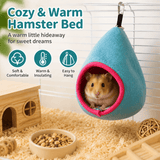 Darrahopens Pet Care > Coops & Hutches > Small Animal Habitats & Cages Blue Soft Cozy Hamster Bed Small Pet Sleeping Nest for Winter Guinea Pig, Hamster, Sugar Glider, Safe & Warm Hideaway