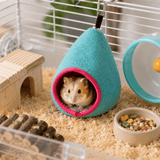 Darrahopens Pet Care > Coops & Hutches > Small Animal Habitats & Cages Blue Soft Cozy Hamster Bed Small Pet Sleeping Nest for Winter Guinea Pig, Hamster, Sugar Glider, Safe & Warm Hideaway