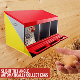 Darrahopens Pet Care > Coops & Hutches > Small Animal Habitats & Cages Chicken Hen Coop Hutch Nesting Box 3-Hole Roll Away Metal Design 52x47.5x81cm Durable Indoor Outdoor Laying Box with Easy Access Ventilation