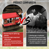 Darrahopens Pet Care > Coops & Hutches > Small Animal Habitats & Cages Chicken Hen Coop Hutch Nesting Box 3-Hole Roll Away Metal Design 52x47.5x81cm Durable Indoor Outdoor Laying Box with Easy Access Ventilation