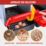 Darrahopens Pet Care > Coops & Hutches > Small Animal Habitats & Cages Chicken Hen Coop Hutch Nesting Box 3-Hole Roll Away Metal Design 52x47.5x81cm Durable Indoor Outdoor Laying Box with Easy Access Ventilation