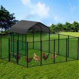 Darrahopens Pet Care > Coops & Hutches > Small Animal Habitats & Cages Chicken Run Coop 304.8 x 396.24 cm Covered Poultry Rabbit Hen Cage with Feeding Door In Australia - Darrahopens