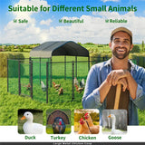 Darrahopens Pet Care > Coops & Hutches > Small Animal Habitats & Cages Chicken Run Coop 304.8 x 396.24 cm Covered Poultry Rabbit Hen Cage with Feeding Door In Australia - Darrahopens