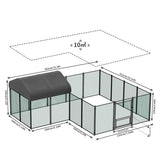 Darrahopens Pet Care > Coops & Hutches > Small Animal Habitats & Cages Extra Large Green Chicken Coop Cage Run Rabbit Hutch Walk In Hen Enclosure 300x400x270cm In Australia - Darrahopens