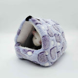 Darrahopens Pet Care > Coops & Hutches > Small Animal Habitats & Cages Hamster Love Pattern Hammock Chinchillas Warmth Supplies Small Pets Cotton Nest Rat Nest Mat for Squirrel Hedgehog Guinea Totoro Pig Bed House Cage Nest Hamster Accessories (Purple, L)