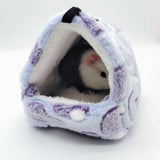 Darrahopens Pet Care > Coops & Hutches > Small Animal Habitats & Cages Hamster Love Pattern Hammock Chinchillas Warmth Supplies Small Pets Cotton Nest Rat Nest Mat for Squirrel Hedgehog Guinea Totoro Pig Bed House Cage Nest Hamster Accessories (Purple, L)