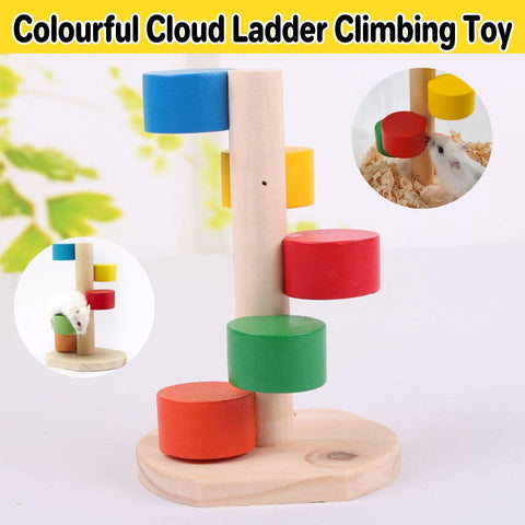 Darrahopens Pet Care > Coops & Hutches > Small Animal Habitats & Cages Hamster Toys Colorful Cloud Ladder Climbing Exercise Play Stairs for Cage