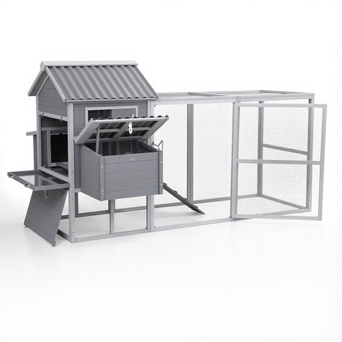 Darrahopens Pet Care > Coops & Hutches > Small Animal Habitats & Cages i.Pet Chicken Coop Rabbit Hutch Extra Large Wooden Run Bunny Cage Poultry House Outdoor