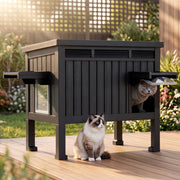 Darrahopens Pet Care > Coops & Hutches > Small Animal Habitats & Cages i.Pet Outdoor Cat House Pet Kennel Enclosure Cat Shelter Condo Rabbit Hutch Black In Australia - Darrahopens