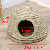 Darrahopens Pet Care > Coops & Hutches > Small Animal Habitats & Cages Rabbit Grass Nest Small Pet Breeding Hideout Natural Straw House For Hamster Use