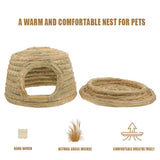 Darrahopens Pet Care > Coops & Hutches > Small Animal Habitats & Cages Rabbit Grass Nest Small Pet Breeding Hideout Natural Straw House For Hamster Use