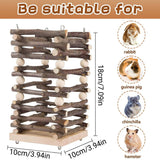 Darrahopens Pet Care > Coops & Hutches > Small Animal Habitats & Cages Rabbit Hay Feeder Rack Apple Wood Grass Holder Natural Food Rack Small Pet