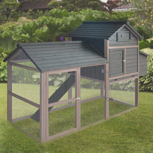 Darrahopens Pet Care > Coops & Hutches YES4PETS Grey XL Chicken Coop Rabbit Guinea Pig Hutch Ferret Guinea Pig House