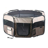 Darrahopens Pet Care > Dog Supplies 98 cm High Foldable XL Brown Dog Puppy Cat Cage Soft Playpen Rabbit Enclosure