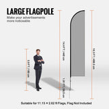 Darrahopens Pet Care > Dog Supplies > Cat & Dog Flaps VEVOR Feather Flag Pole Kit, Swooper Flag Pole Set 16.3 ft, Sign Flag Poles for Business Advertising Flags Outdoor, with A Ground Stake and Carrying Bag (Flag Not Included)