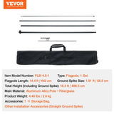 Darrahopens Pet Care > Dog Supplies > Cat & Dog Flaps VEVOR Feather Flag Pole Kit, Swooper Flag Pole Set 16.3 ft, Sign Flag Poles for Business Advertising Flags Outdoor, with A Ground Stake and Carrying Bag (Flag Not Included)