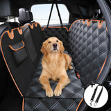 Darrahopens Pet Care > Dog Supplies > Cat & Dog Flaps Waterproof Dog Car Rear Seat Protector 135 x 148CM - Durable Oxford Non Slip Pet Hammock with Storage Pockets , Zipper Mesh Window and 6 Fixed Buckles, Seat Belt Access Opening and Pet Leash