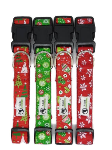 Darrahopens Pet Care > Dog Supplies Christmas Dog Collars Adjustable Small Red Snow Flakes