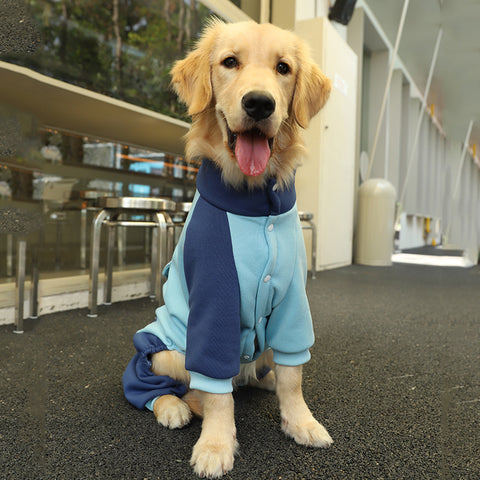 Darrahopens Pet Care > Dog Supplies > Dog Apparel 3XL Recommended 20-30 Pounds Blue Autumn-Winter Dog Hoodie for Medium to Large Breeds - Golden Retriever & Labrador