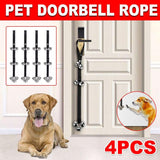 Darrahopens Pet Care > Dog Supplies > Dog Apparel 4PCS Pet Training Doorbell Rope Cat Teaser Toy Bell Interactive Play Rope Bell