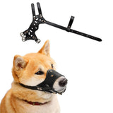 Darrahopens Pet Care > Dog Supplies > Dog Apparel Adjustable PU Leather Dog Muzzle Pet Breathable Anti Bite Bark Chew Muzzles Brown - S