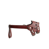 Darrahopens Pet Care > Dog Supplies > Dog Apparel Adjustable PU Leather Dog Muzzle Pet Breathable Anti Bite Bark Chew Muzzles Brown - XL