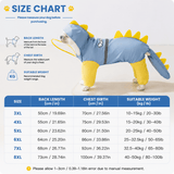 Darrahopens Pet Care > Dog Supplies > Dog Apparel Blue Dog Raincoat Dinosaur Hooded Waterproof Jacket 5XL Size with Leash Hole Removable Tail Cover Full Body Coverage Pet Rain Coat for Outdoor Walking Large Dogs