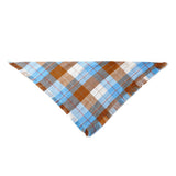 Darrahopens Pet Care > Dog Supplies > Dog Apparel Blue M 65x45x45cm Thanksgiving Plaid Dog Bandana 2-Pack - Festive Tassel Triangle Scarf for Pets