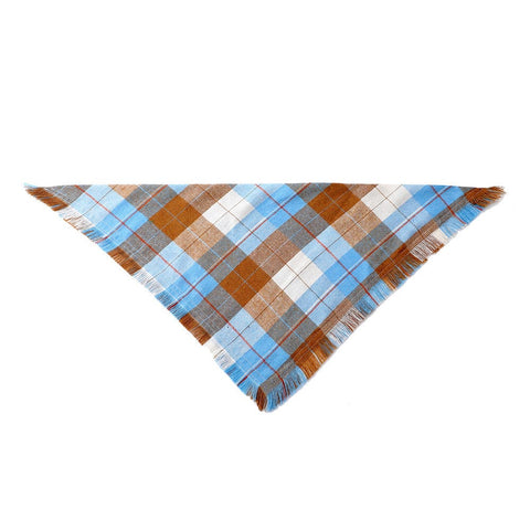 Darrahopens Pet Care > Dog Supplies > Dog Apparel Blue M 65x45x45cm Thanksgiving Plaid Dog Bandana 2-Pack - Festive Tassel Triangle Scarf for Pets