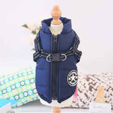 Darrahopens Pet Care > Dog Supplies > Dog Apparel Blue Winter Waterproof Dog Jacket with Built-in Harness, Zipper Fastening and Soft Coral Fleece Lining, Size M for Medium Dogs with Reflective Safety Design In Australia - Darrahopens