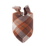 Darrahopens Pet Care > Dog Supplies > Dog Apparel Brown S 55x38x38cm Thanksgiving Plaid Dog Bandana 2-Pack - Festive Tassel Triangle Scarf for Pets