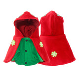 Darrahopens Pet Care > Dog Supplies > Dog Apparel Christmas Dog Costume - Festive Hooded Cape & Green Jumpsuit Outfit (Size : XL)