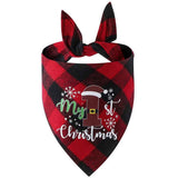 Darrahopens Pet Care > Dog Supplies > Dog Apparel Christmas Pet Triangle Scarf Dog Bandana Pet Wearable Accessories Red Grid - Christmas Hat