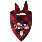Darrahopens Pet Care > Dog Supplies > Dog Apparel Christmas Pet Triangle Scarf Dog Bandana Pet Wearable Accessories Red Grid - Christmas Hat