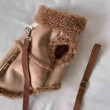 Darrahopens Pet Care > Dog Supplies > Dog Apparel Cozy Pet Winter Vest with Leash Loop: Faux Suede & Plush Fleece Warm Coat for Small Dogs, Cats, and Puppies – Perfect for Autumn, Winter Walks, and Indoor Comfort (XS, Pink)(Leash not included) In Australia - Darrahopens