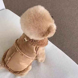 Darrahopens Pet Care > Dog Supplies > Dog Apparel Cozy Pet Winter Vest with Leash Loop: Faux Suede & Plush Fleece Warm Coat for Small Dogs, Cats, and Puppies – Perfect for Autumn, Winter Walks, and Indoor Comfort (XS, Pink)(Leash not included) In Australia - Darrahopens