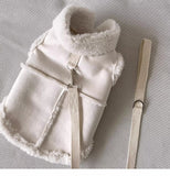 Darrahopens Pet Care > Dog Supplies > Dog Apparel Cozy Pet Winter Vest with Leash Loop: Faux Suede & Plush Fleece Warm Coat for Small Dogs, Cats, and Puppies – Perfect for Autumn, Winter Walks, and Indoor Comfort (XS, Pink)(Leash not included) In Australia - Darrahopens