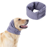 Darrahopens Pet Care > Dog Supplies > Dog Apparel Dog Calming Ear Wraps Ear Protection Cover Pet Dog Head Muff Dark Gray - L