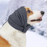 Darrahopens Pet Care > Dog Supplies > Dog Apparel Dog Calming Ear Wraps Ear Protection Cover Pet Dog Head Muff Dark Gray - L